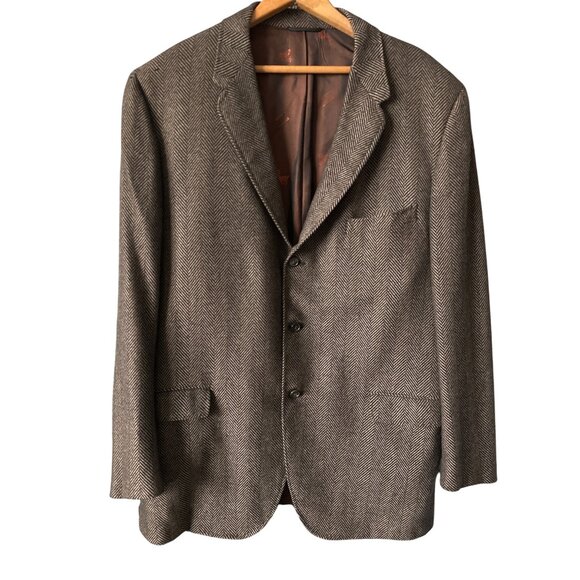 Farnsworth-Reed Other - Farnsworth-Reed Cashmere Blazer Brown Herringbone Vintage Classic Size 44L